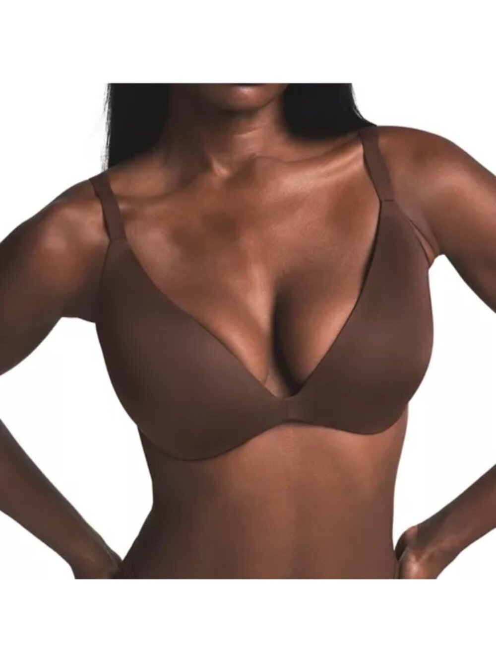$58 NWT SKIMS WIRELESS FORM PUSH-UP PLUNGE BRA COCOA - 36D